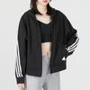 Adidas Essentials 3-Stripes Full-Zip Hoodie Women Jacket Black HT4715