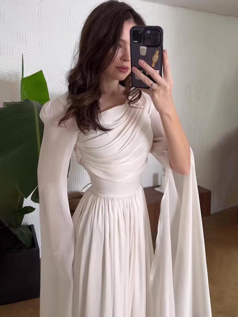Summer 2025 Elegant Retro Long Sleeve Dress