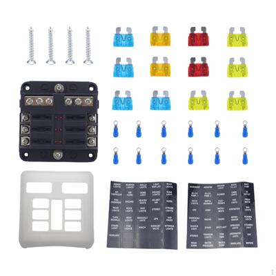 Blade Fuse Block 12V 30A 6 Way Dustproof Waterproof Panel Box for Car Van Automotive