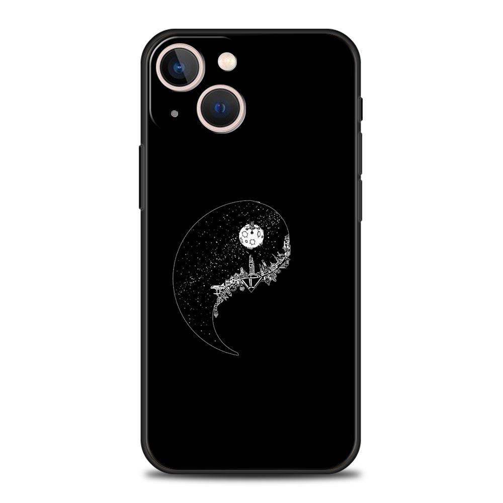 

Couple Cartoon Aesth sun moon Luxury Phone Case For Apple iPhone 16 11 15 14 Pro MAX 12 13 7 8 Plus X XR XS SE Silicone Cover iPhone 14