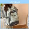 Fashionable Color Blocked Letter Printed Strap Decoration Student Backpacks For School