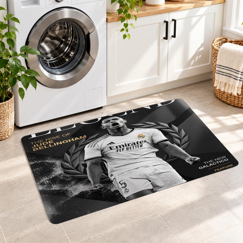 Flannel Kitchen Mat Jude Bellingham Soft Area Rug Non Slip Floor Carpet Home Decoration
