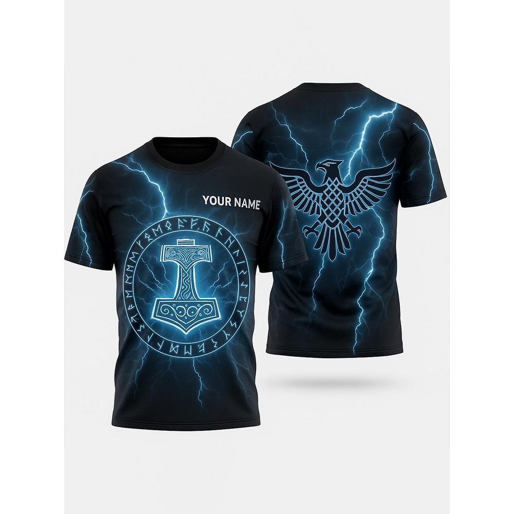 Egyptian Religious Style 3D Anubis Printed Men's Short-sleeved Shirt Outdoor Sports Men's Fitness T-shirt Street Fashion T-shirt