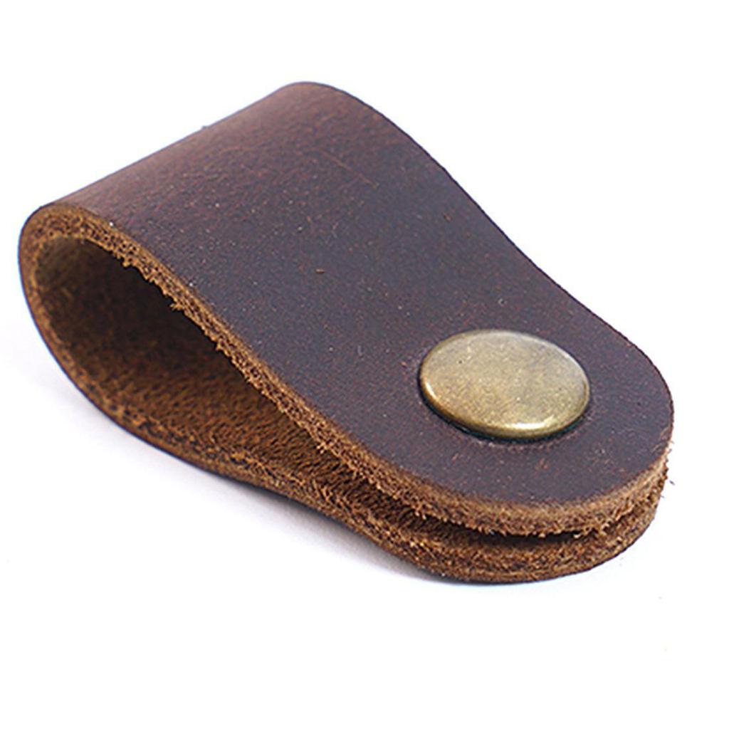 Top Layer Cowhide Headphone Cable Winder - Genuine Leather Storage Clip