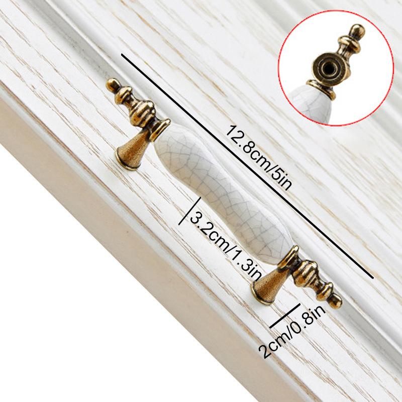 1 Stück Schranktürknöpfe Möbelbeschläge Rissdesign Antik Schrank Schublade Griff Französischer Stil Schrankgriff Keramik