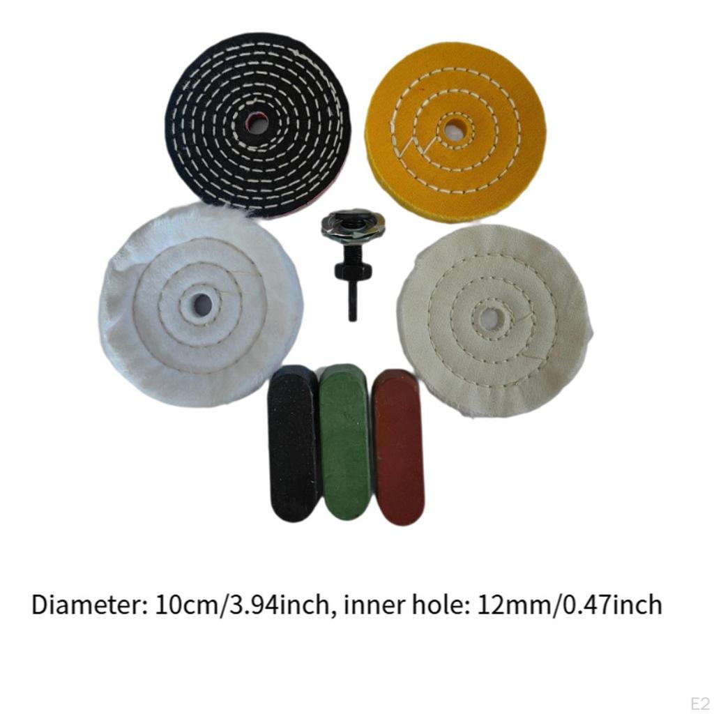 Buffing Polishing Wheel Kit with Shank Compound Pads for Stainless Steel