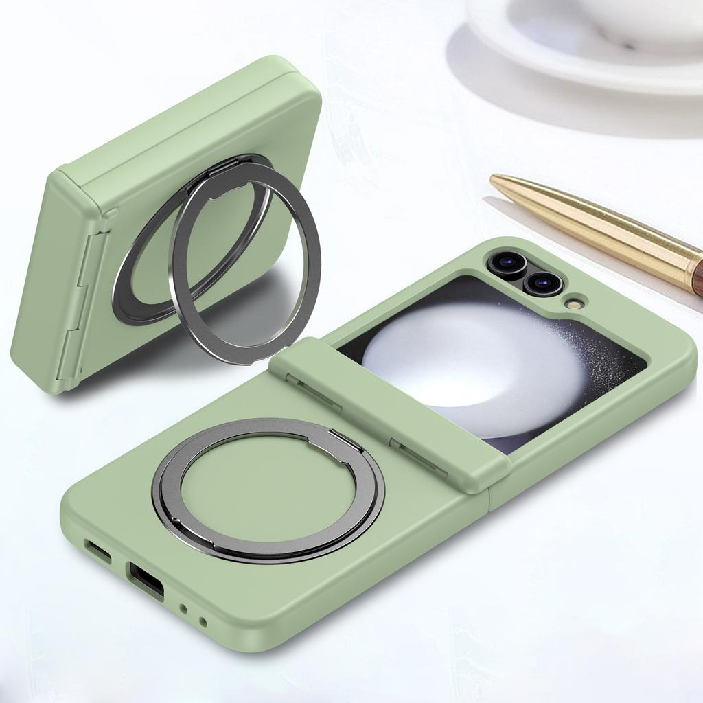 Etui na Samsung Galaxy Z Flip7 5G z magnetyczną podpórką, zawias sprężynowy, PC, składane etui na telefon
