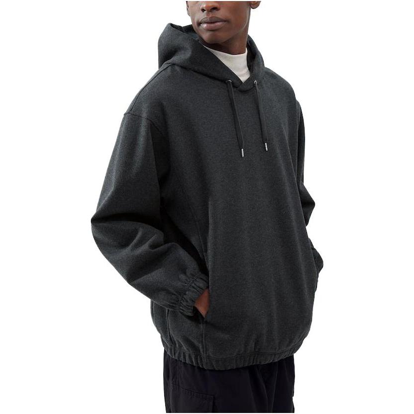 Uniqlo FW23 U Series Solid Color Knitted Long Sleeve Hooded Sweatshirt Men Sweatshirt Dark-Gray 461550-08