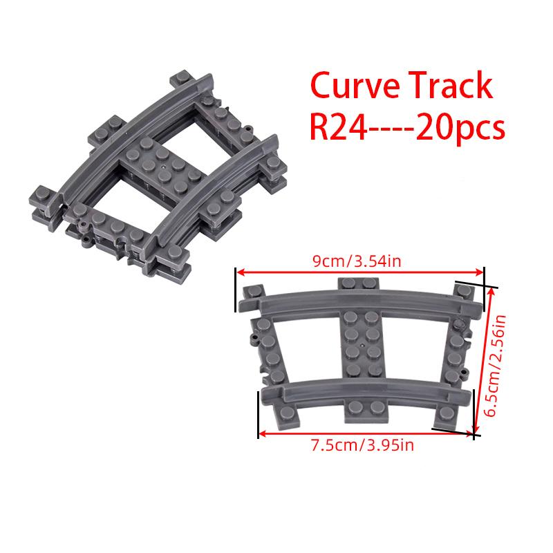 

20pcs MOC City Bricks Train Flexible Construction Parts Railway Curve Track R120 Building Blocks Model Accessories Compatible