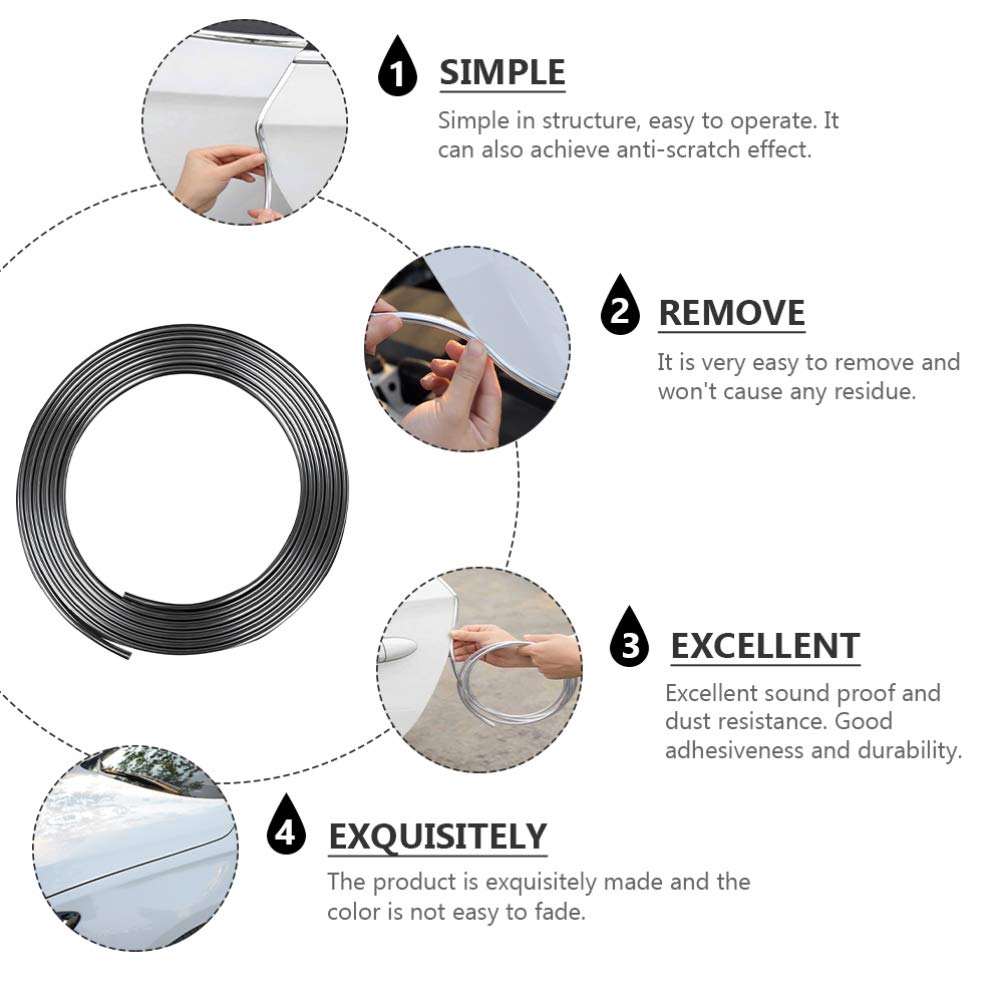 VORCOOL Car Door Mall, Plated Mall, U-Shaped Mall, 2.4 ft (5 m) x 7