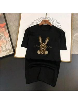 Women's Cartoon Luxury Brand Print T-shirt, Short Sleeve, Casual Style, Y2K, Harajuku, for Lady