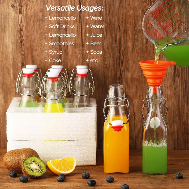 8oz Flip Top Glass Bottles, Swing Top Glass Bottles with Lid for Home Brewing, 2nd Fermentation, Kombucha, Vanilla, Extract, Jui