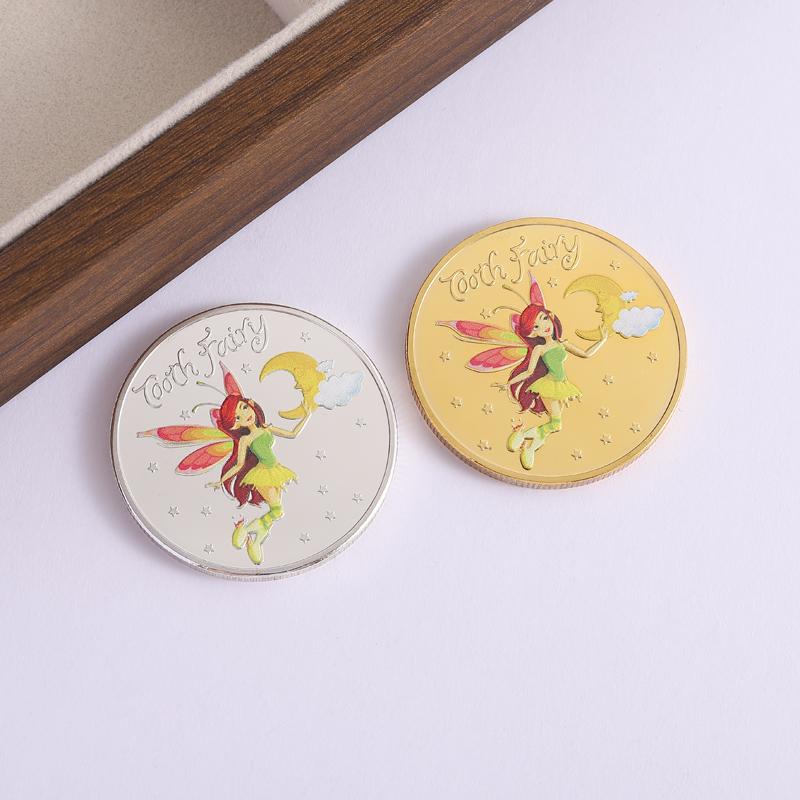 Tooth Fairy Commemorative Coin Children's Encourage Award Tooth Replacement Souvenir Non-currency Coins Game Novelty Coins