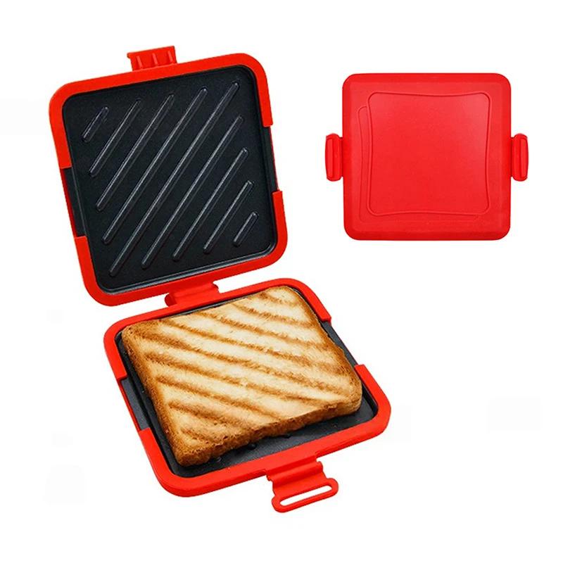 

Multifunctional Silicone Baking Pan With Butter Knife Quick Heating Microwave Oven Toaster Sandwich Plate For Kitchen 1PC