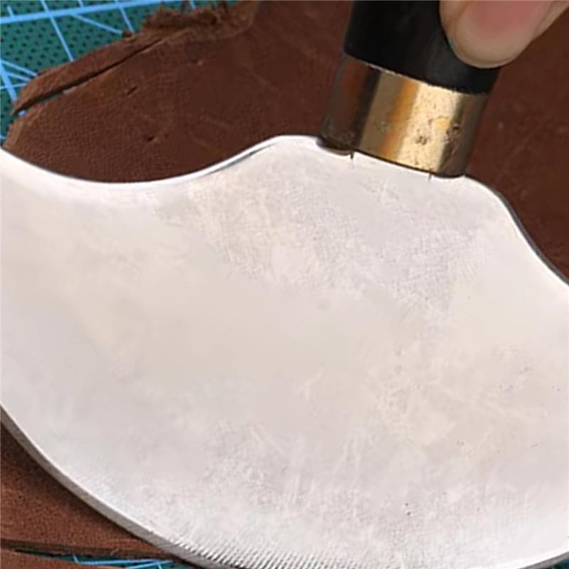 Professional Leather Half Round Blade DIY Leather Craft Handcraft Wood Handle Cutting Skiving Cutting Tool Cutter