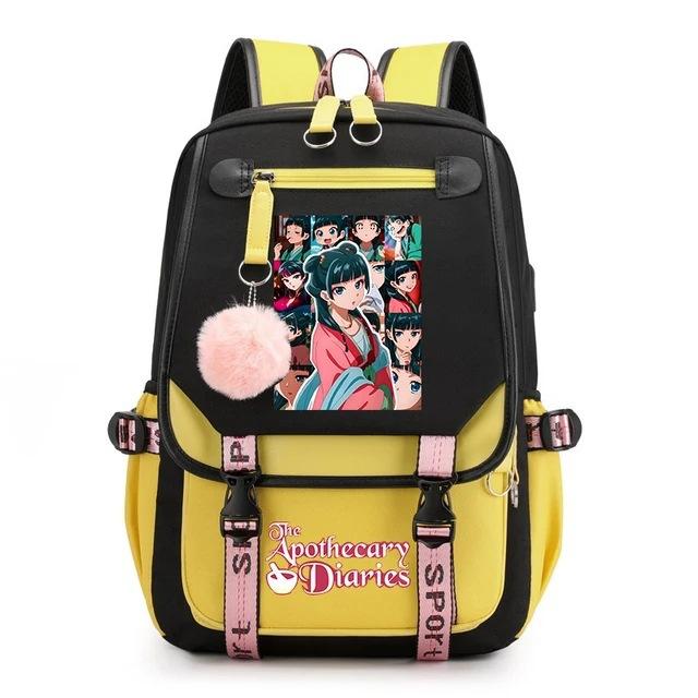 Large Capacity Schoolbag with Shoulder Strap; Student Three-piece Pencil Case Set