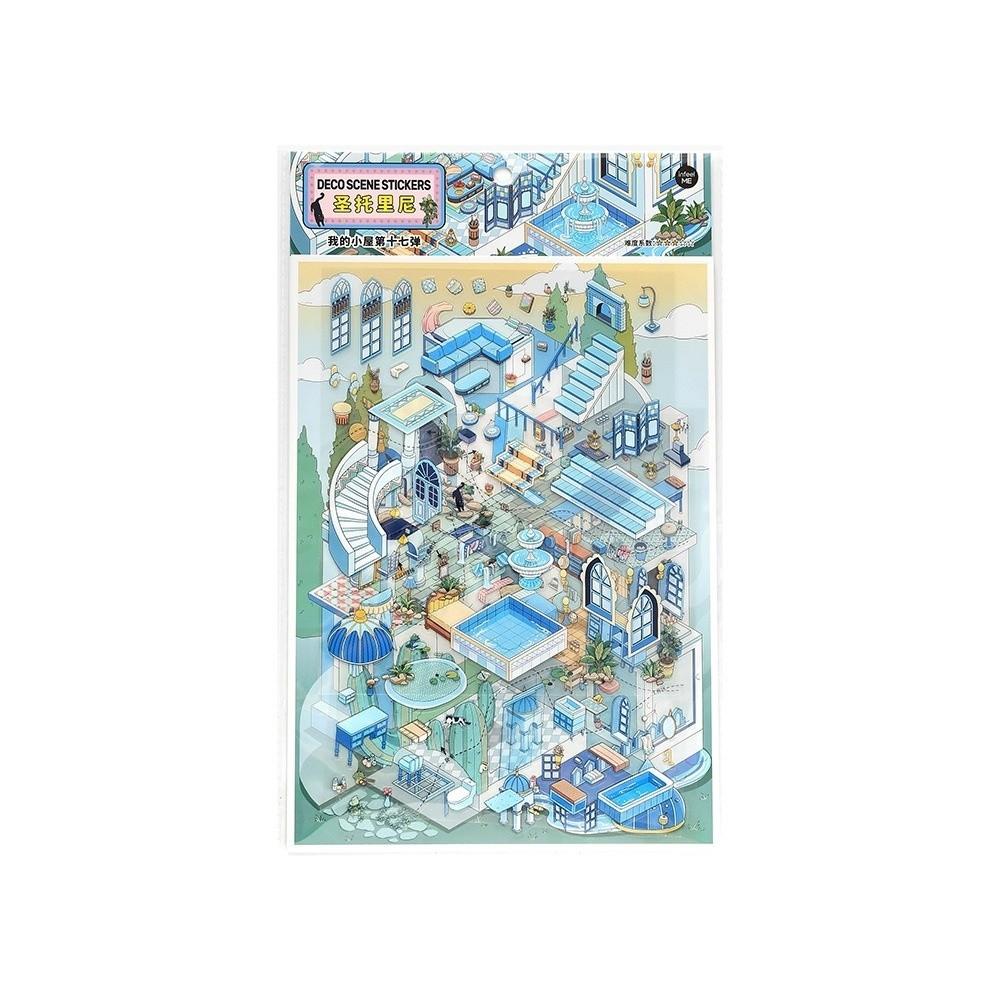 Desert Castle 3D Landscape Stickers Cartoon Stacking Pasting Miniature Scene Collection DIY Cabin Scene Stickers Journal Decor