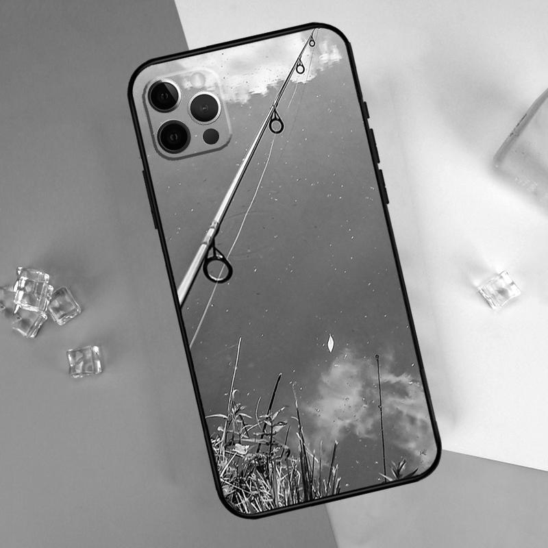 Carp Fish Fishing Rod Phone Case For iPhone 16 Pro Max 12 13 Mini 11 14 15 Pro Max XR 16 15 Plus 16e Cover Shell
