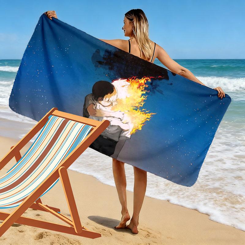 The Summer Hikaru Died Print Beach Towel, Large Soft Quick Dry Towel for Beach Camping Swimming