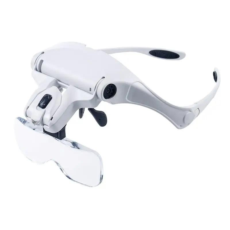 Led Headband Magnifier With Light 5 Lenses (1x-3.5x) Hands Free For Reading Soldering Jewelry Making Watch Repair