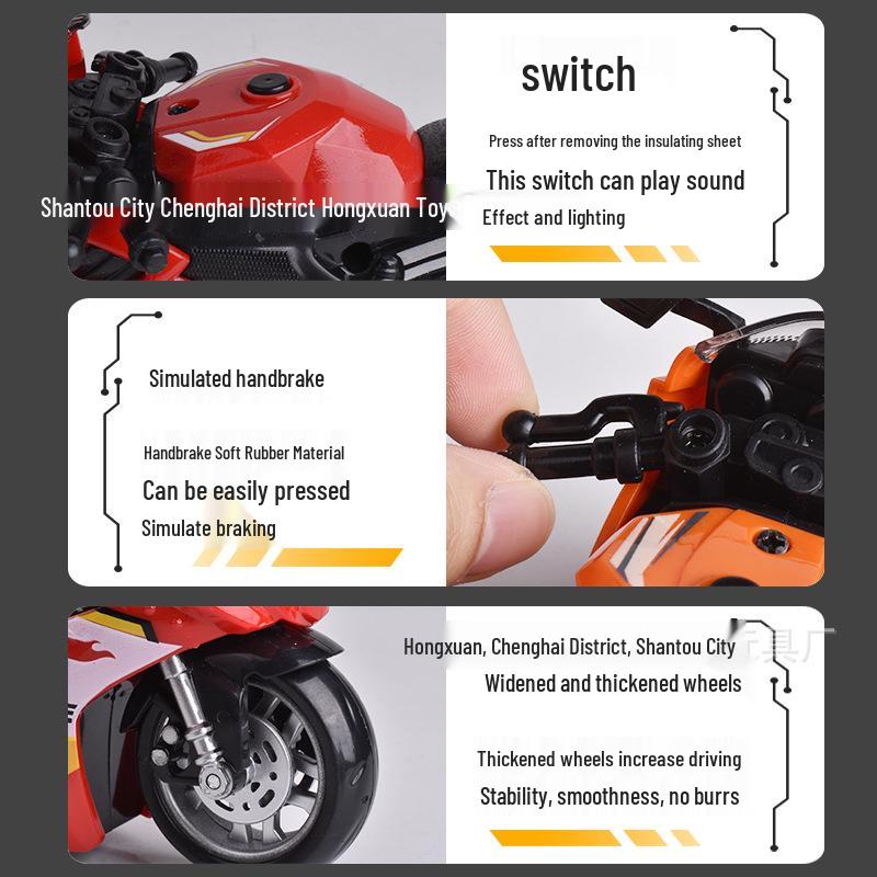 Children's Off-Road Police Motorcycle Toy with Sound and Light