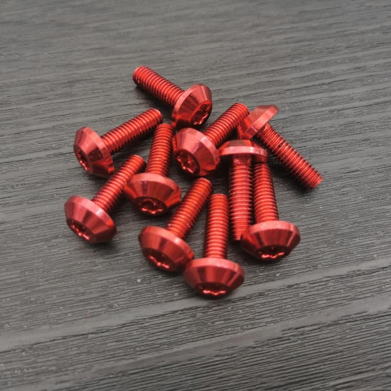 10Pcs Bolts Screw Black Aluminum Adornment M6 X 20Mm M5 X 16Mm Motorcycle Red Anodised 25Mm Bolts Red Screws M6 M5 Cap Head