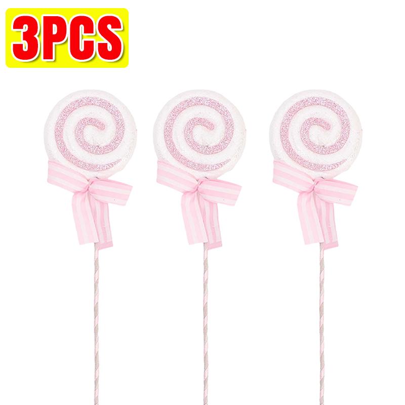 Christmas Lollipop Ornaments Plastic Glittery Candy Cane Xmas Tree Hanging Pendants Home Party Festival New Year Decors Gifts