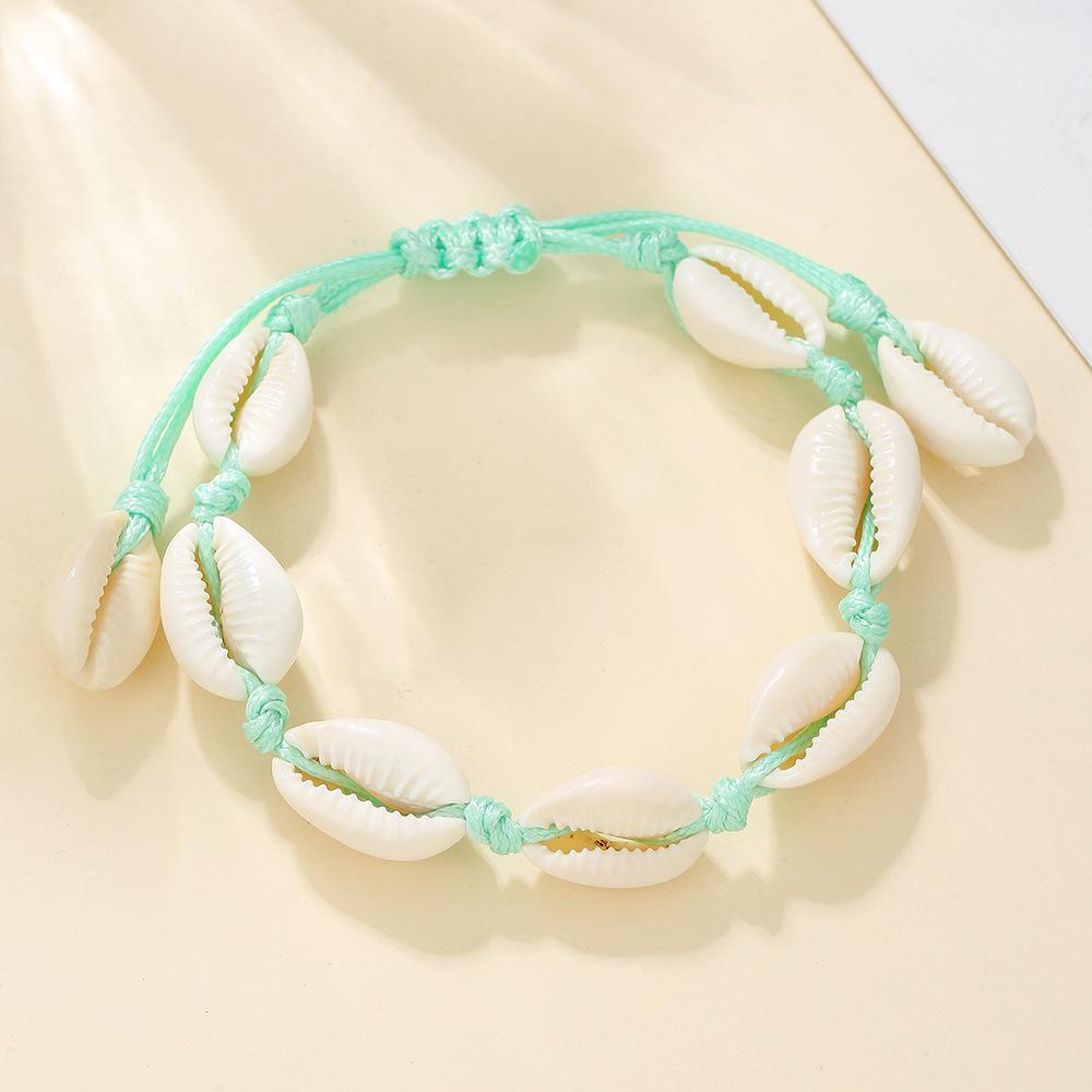 Wax Thread Woven Hand Rope Bohemian Trend Shell Jewelry Bracelet