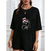White T Shirt With Strong Woman Graphic And Name Text For Casual Wear