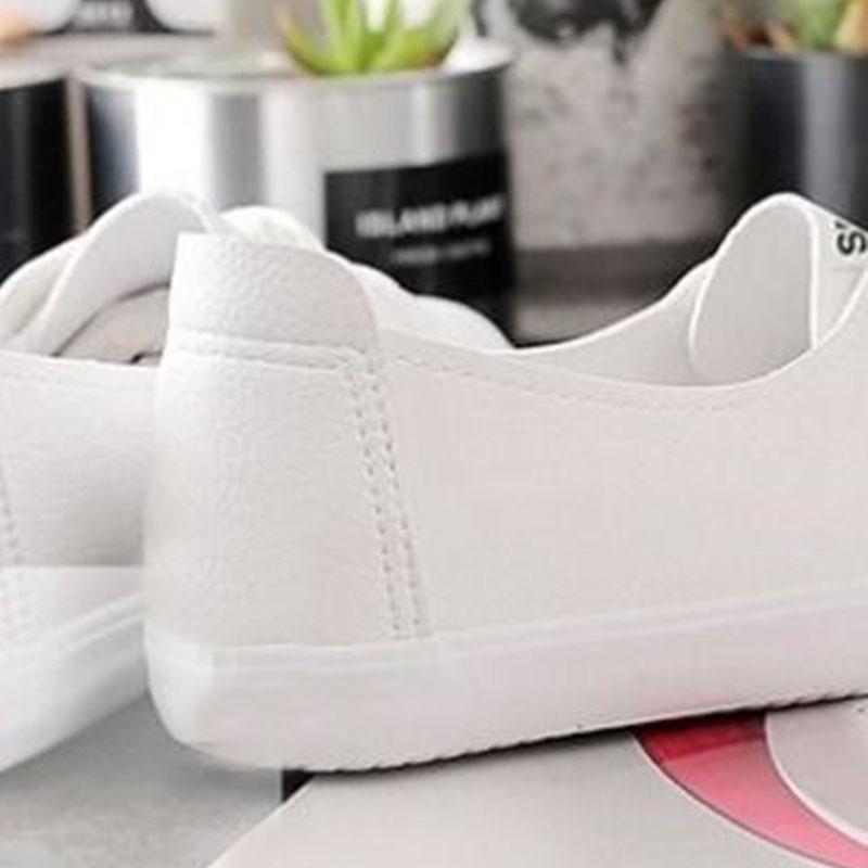 WTEMPO Summer Women's Single Shoes Round Toe Flat Sole White Cross Lace-up Low Heel Flat Shoes Breathable Comfortable Anti-slip Soft Sole Work Shoes