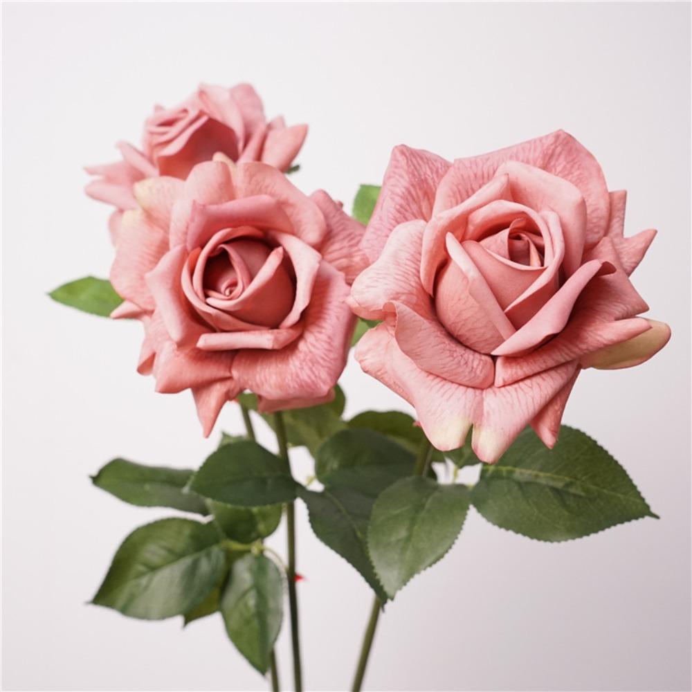 Cloth Artificial Rose Flower Iron Wire Simulation Rose Realistic Artificial Rose  Home Decoration