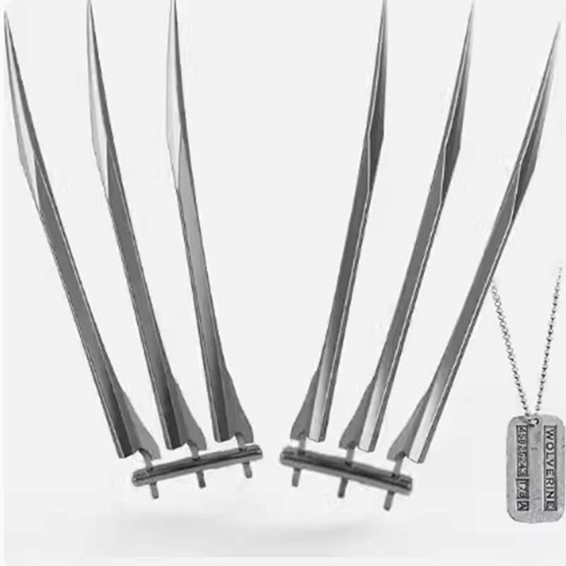 Wolverine Claw Wolf Toy With Logan Dog Tag Necklace Halloween Cosplay Props