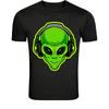 Koszulka z grafiką - DJ z kosmosu - Fajny zielony UFO dla miłośnika muzyki