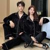 Golden Velvet Pajamas for Women, Couples, Men's Long-sleeved Cardigan, Premium New Korean Version, Popular Loungewear Can Be Worn Outside