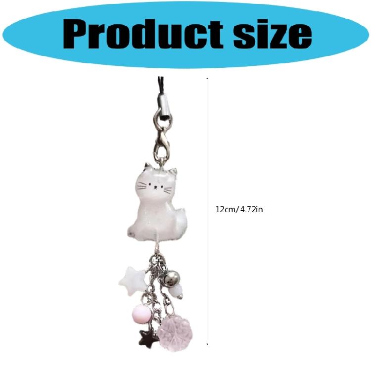 Charm Cats Keychain Featuring Beaded Accent For Good Fortune And Easy Carry