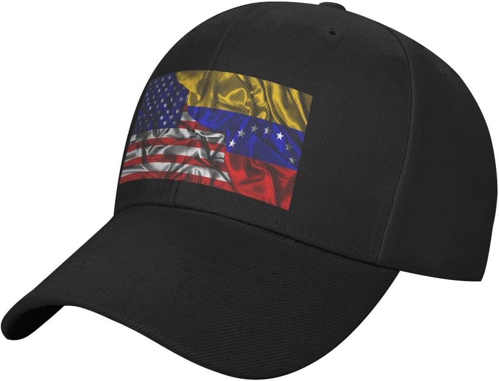 USA Venezuela Flag Mixed Baseball Cap Polyester Adjustable Outdoor Dad Hat for Men Women