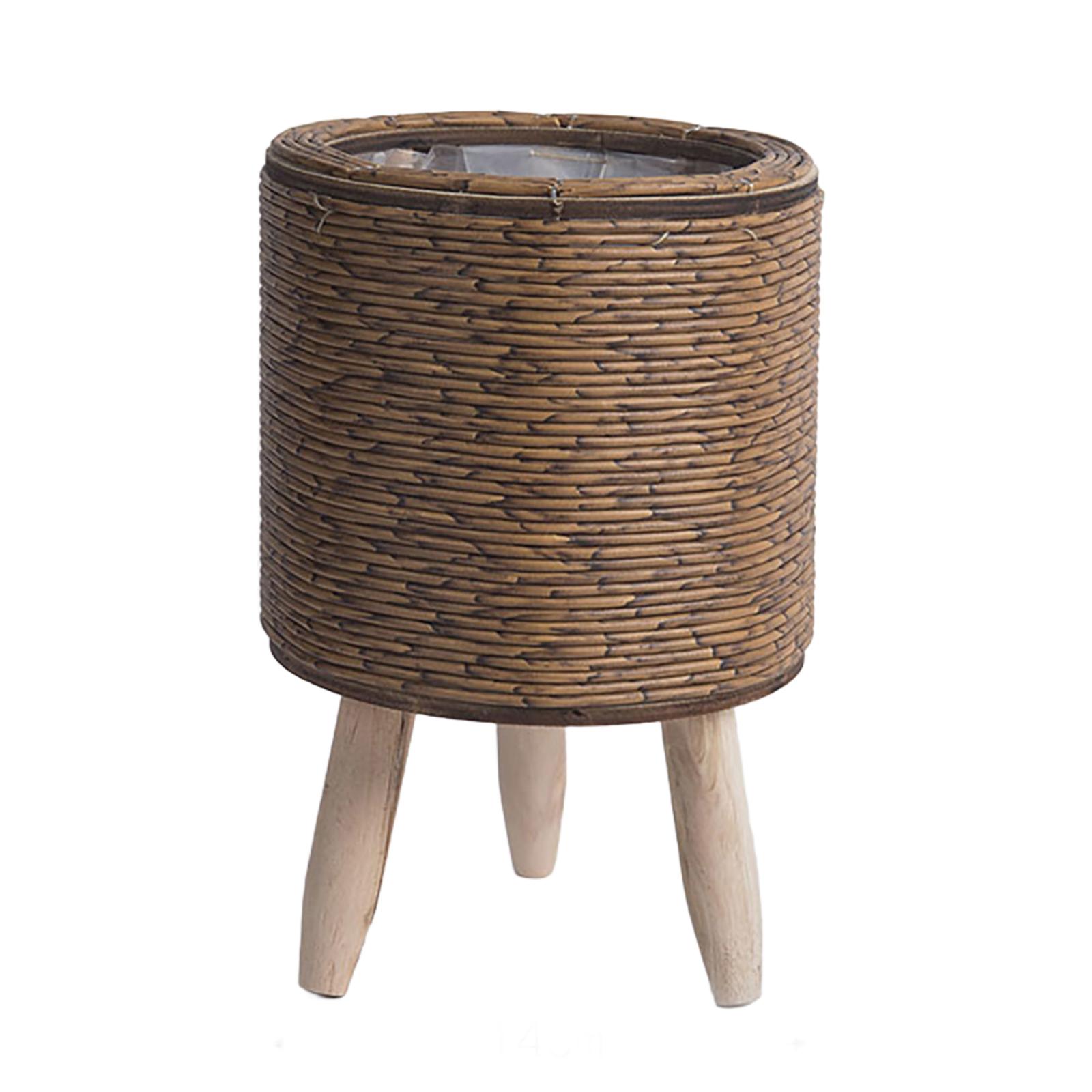 

Подставка для растений из ротанга, плетеная вручную, желтый, экологически чистый материал, прочная и долговечная, многоярусная конструкция для использования в помещении и на открытом воздухе D