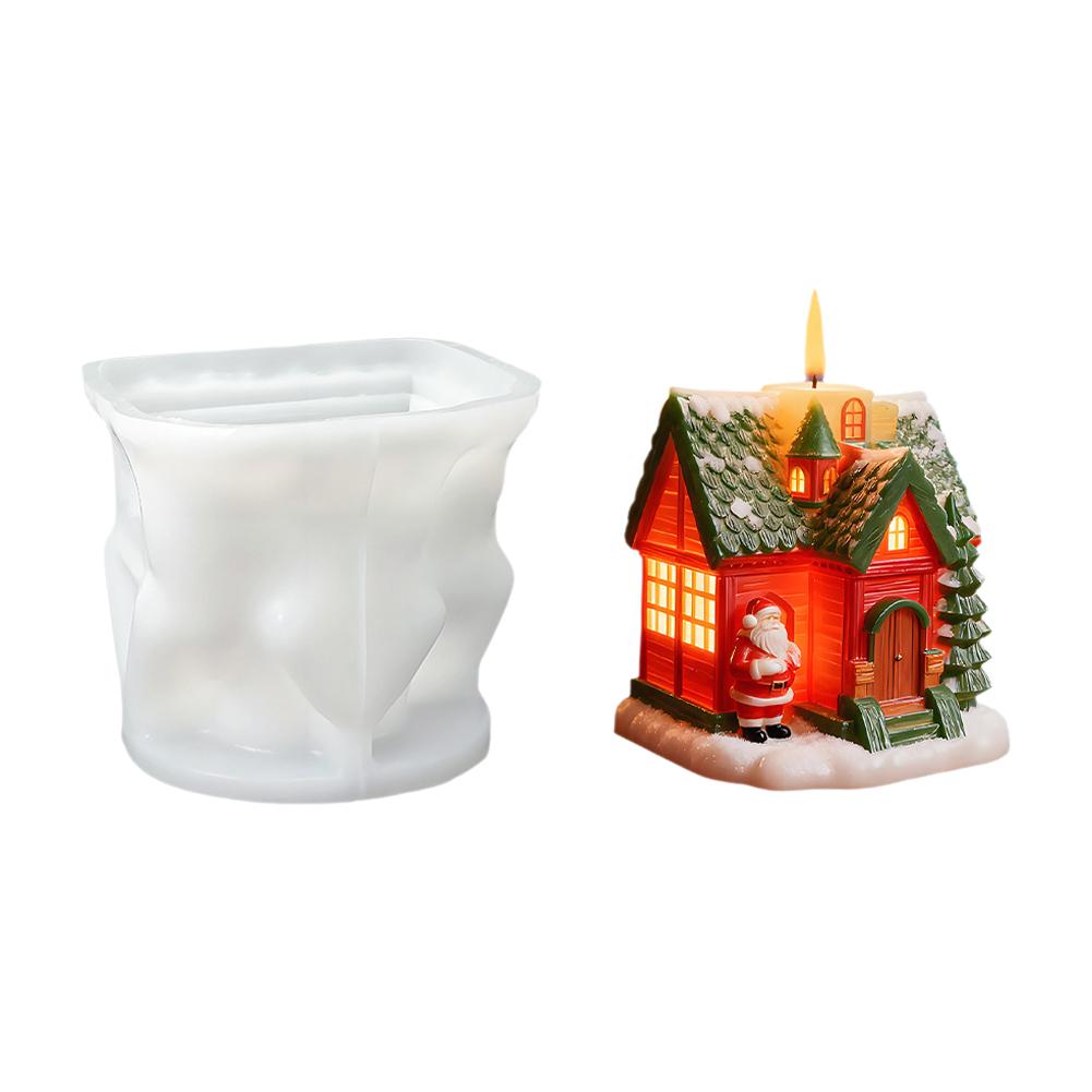 

DIY Plaster Resin Mold Christmas Decor Milu Deer Santa Silicone Candle Mold Relief Wing Deer Lotus Base Happy Bearded Man Design