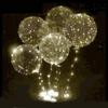 3PCS LED Balloon With Light Transparent Helium Bobo Ballons For Wedding Birthday Christmas Party Decoration LED Light Balloons