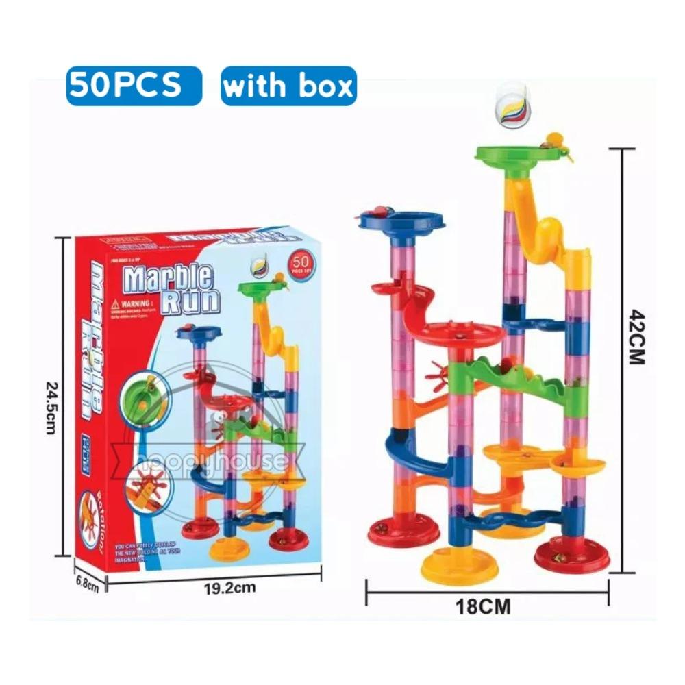 Marble Run Race Track Building Blocks Kids 3D Maze Ball Roll Toy DIY Marble Run Race Coaster Set 80/105/109/133pc Christmas Gift