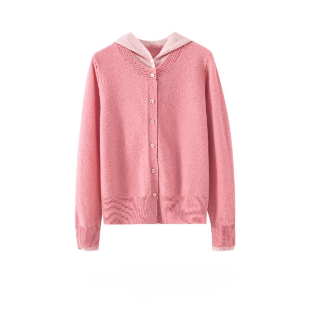 

Two-piece Hooded Sweatshirt Coat for Autumn/Winter Thick Knitted Anti-Spangling Women s Coat XXL рожевий