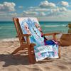 Custom Name Ultra-Soft Beach Towel with Elsa Theme,Ideal for Pool - Camping, Diving - Perfect Travel Essential, Vibrant Beach Towel.