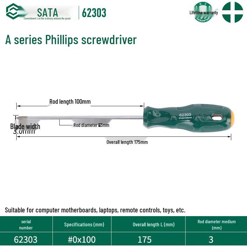SATA Industrial Grade Phillips Screwdriver