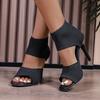 Large Size High-heeled Suede Fly-woven Fish Mouth Sandals Summer New Fashion European and American Style Hollow Women's Shoes