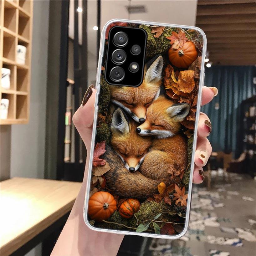 Animal Fox Silicon Phone Case For Samsung Galaxy A52 A51 A50S A42 A32 A22 A12 A02S A30S A20S A10S A41 A31 A21S A40 A30 A70