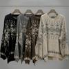 New Arrivals Open Run Women Snowflake Pattern Nordic Style Oversized Long Sleeve