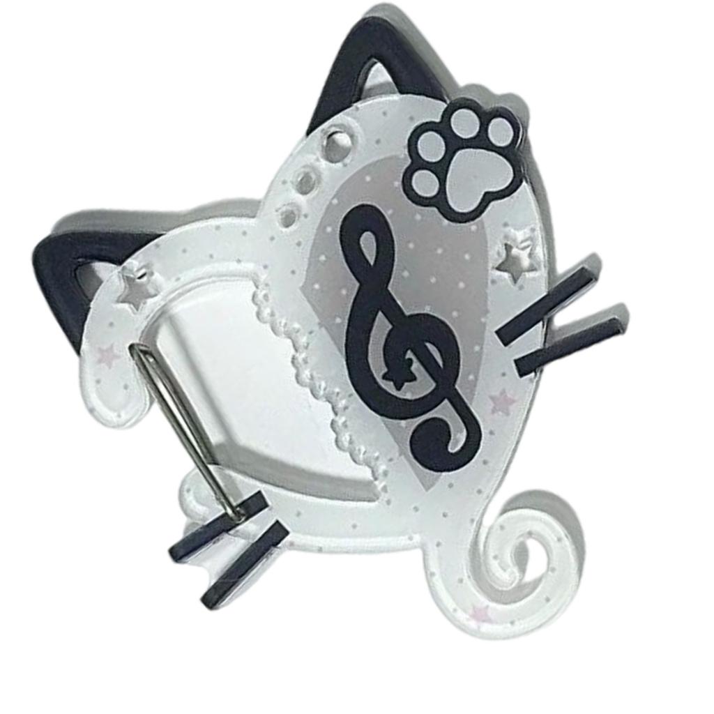 Acrylic Musical Notes Carabiner Cartoon Cats Pendant Keychain Bag Charm Ornament Decoration for Women and Students