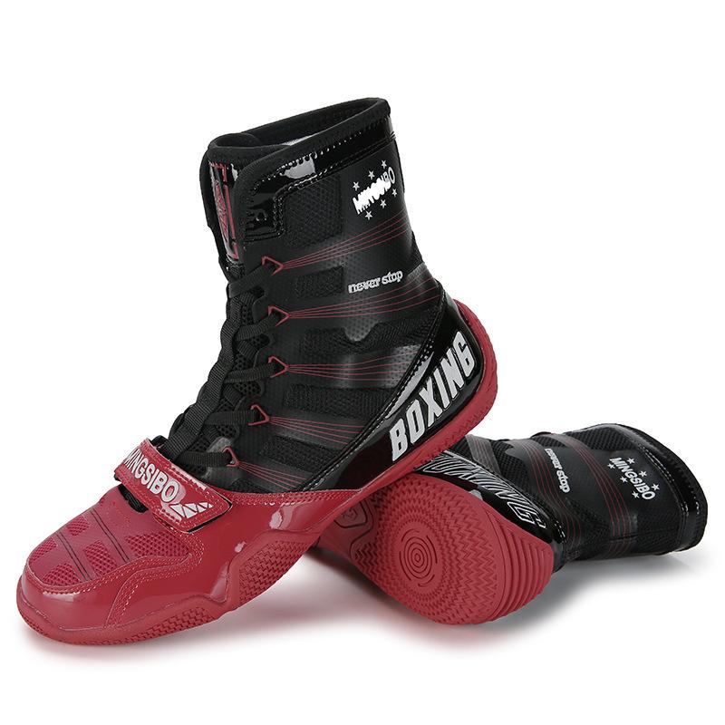 Men's High-Top Boxing Shoes - Breathable Foot Protection for Training and Competition