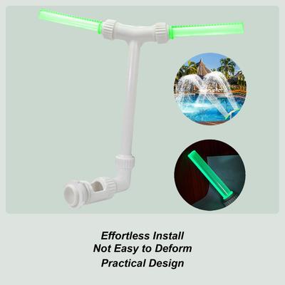 Double Nozzle Swimming Pool Waterfall Fountain Kit PVC Glow In The Dark Adjustable Height Spray Pools Spa Poolside Decorations