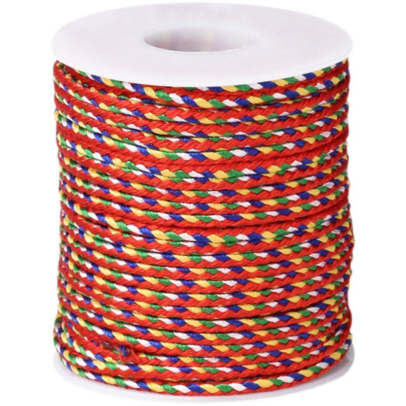 Colorful Braided Rope Five-Color Line Bracelet Wrist String Braiding String Dragon Boat Festival Kids DIY Hand-Knitting Thread Material Roll